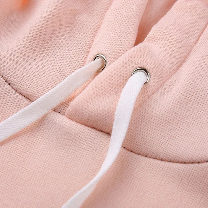 Cute Cat Women's Fleece Long Sleeve Hoodie Slim Fit Sweatshirt Autumn Winter Warm Ladies Casual Color Matching Outdoors Pullover