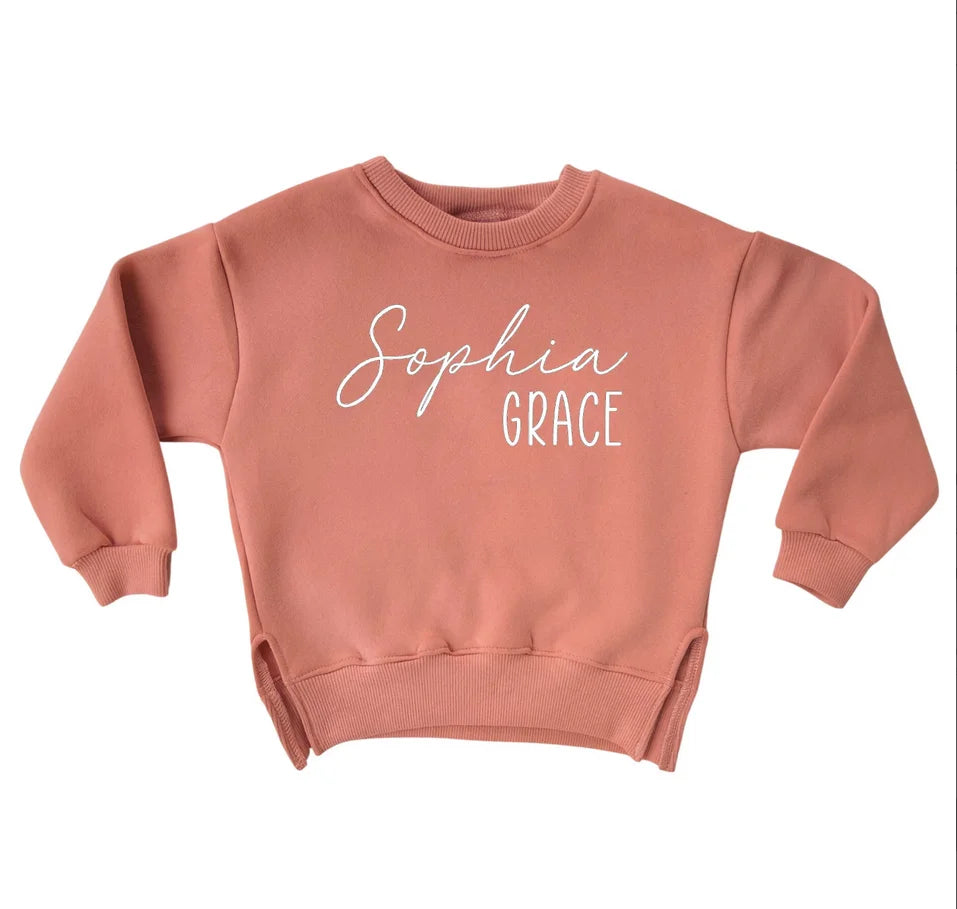 Custom Toddler Sweatshirt, Girls Name Sweatshirt, Kids Crew Neck Sweatshirt, Kids Monogram Pullover Shirt, Name Sweatshirt