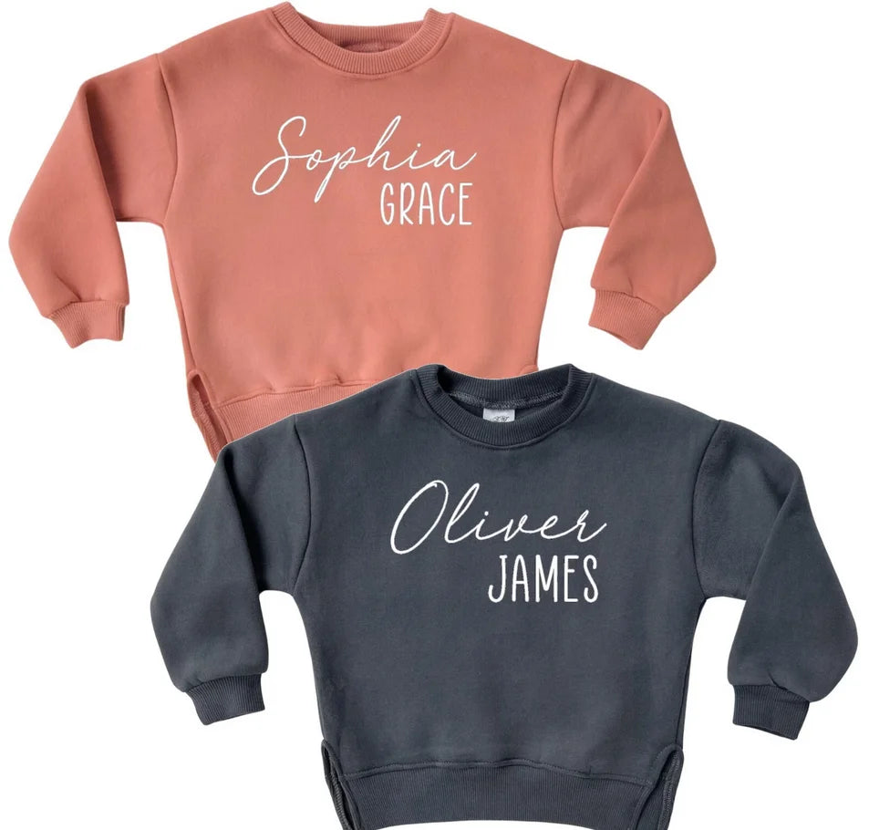 Custom Toddler Sweatshirt, Girls Name Sweatshirt, Kids Crew Neck Sweatshirt, Kids Monogram Pullover Shirt, Name Sweatshirt