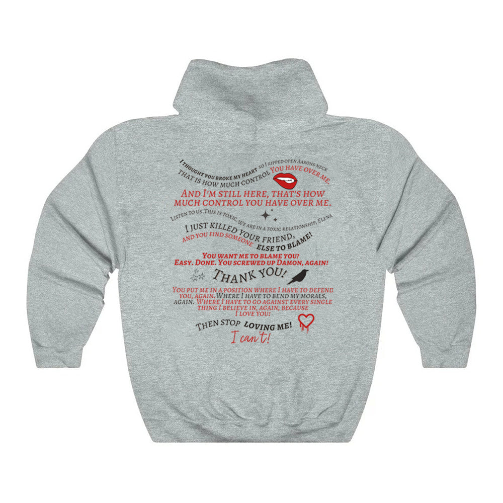 Vampire Diaries Hoodie Trendy Retro TV Show Sweatshirt Aesthetic Clothes TVD Mystic Falls Shirt Vampire Fan Hoodie Fans Gifts