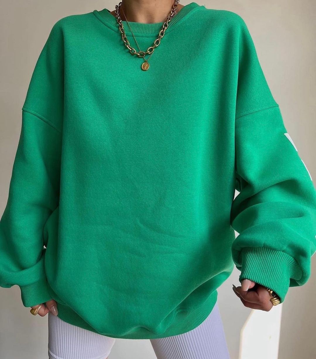 Women Grunge Loose Pullover Sweatshirts Back Letter Print Casual Thickened Long Sleeve Tops Autumn Streetwear